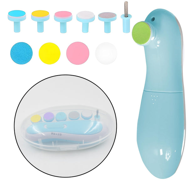 Baby Nail Trimmer Clippers  6 Grinding Head (Multi Color 1 Pc Battery Not Included)