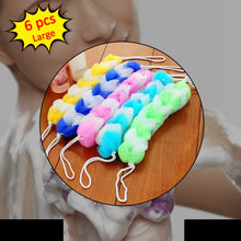 Hanging Bath Shower Long Loofah Sponge Pouf Body Scrubber (Pack Of 6)