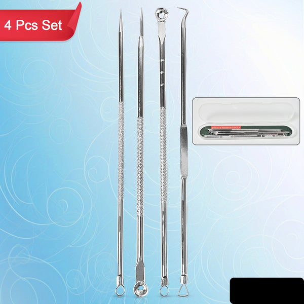 Blackhead Remover 4-in-1 Stainless Steel Pimple Extractor Tool (1 Set)