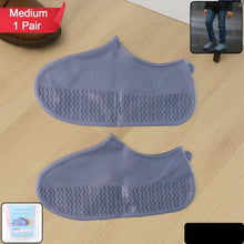 Grey Non-slip Silicone Rain Reusable Anti Skid Waterproof Fordable Boot Shoe Cover (1 Pair )