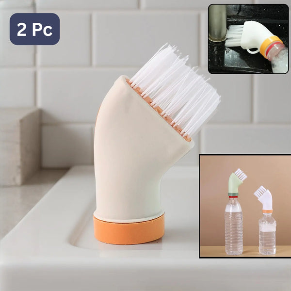 Multipurpose Bottle-attachable Cleaning Brush For Kitchen And Bathroom (2 Pc)