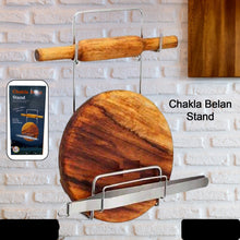 Chakla Belan Chimta Stand Rolling Pin Board Tong Holder Silver Stainless Steel Multi-purpose Rack For Kitchen (1 Pc )