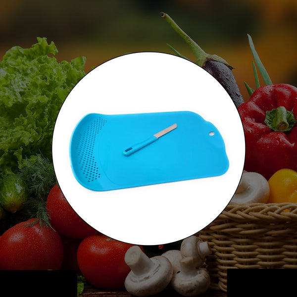 Chop Drain Vegetables Fruits Chopping Board Sleek Knife