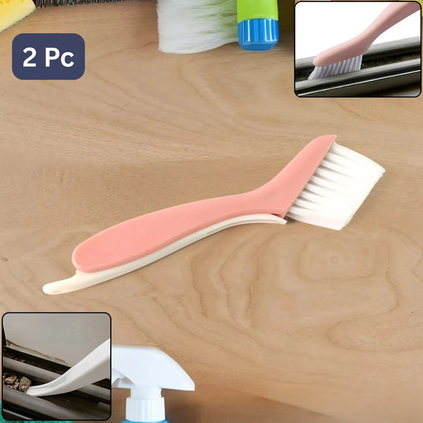 Multi-functional 2-in-1 Groove Cleaning Brush With Crevice Scraper (2 Pc)