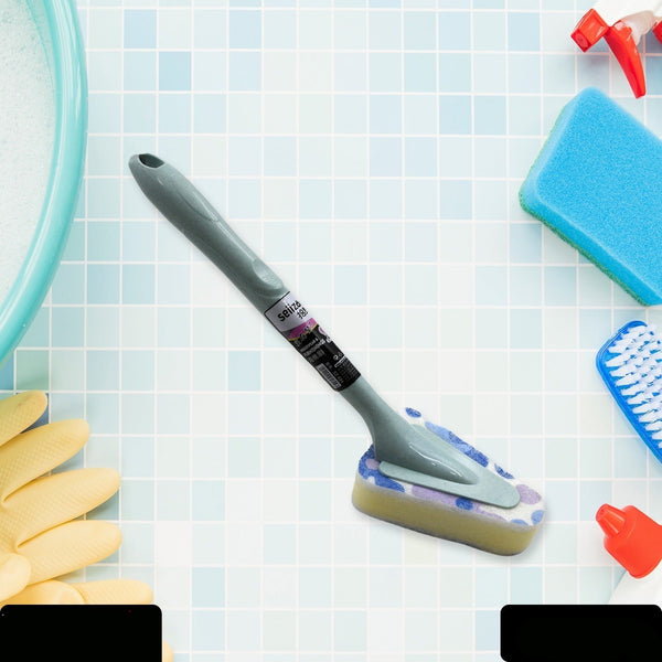 Cleaning Supplies Kitchen Handle Universal Triangular Sponge Multifunctional Bathroom Brush Long Handle Kitchen Dining  Bar