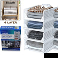 Clothes Organizer 4 Layer Drawer For Wardrobe Cupboard Organizer For Clothes Foldable And Stackable Closet Organizer Drawer Organizer For Clothes Multi Purpose Plastic Drawer