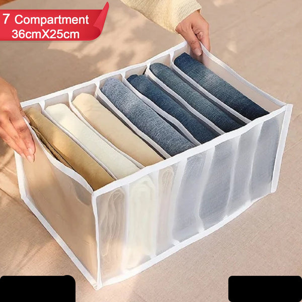 Clothes Organizer +7 Grid Drawer Wardrobe Clothes Organizer Jeans Closet Cabinet Organizers Portable Foldable Storage Containers