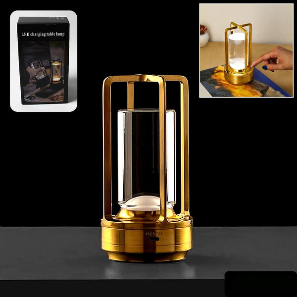 Crystal Lantern Lamp Crystal Lantern Table Lamp 3 Colors Rechargeable Cordless Led Lights For Restaurant  Bedroom Lights (1 Pc)