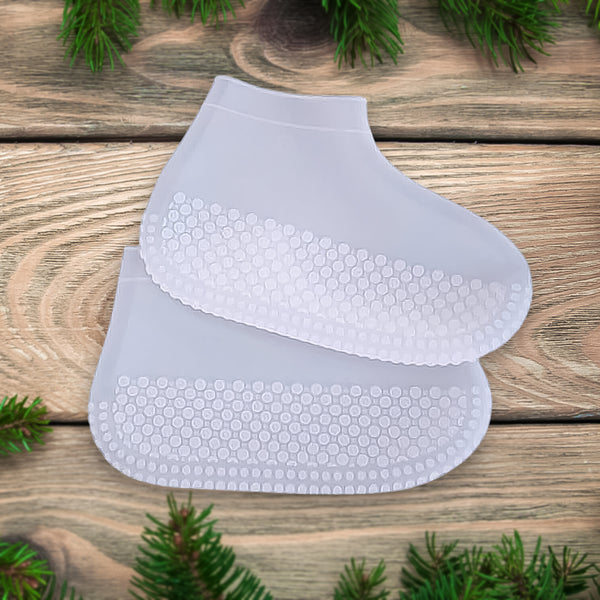 Non-slip Silicone Rain Reusable Anti Skid Waterproof Fordable Boot Shoe Cover (Large Size  1 Pair  Mix Color)