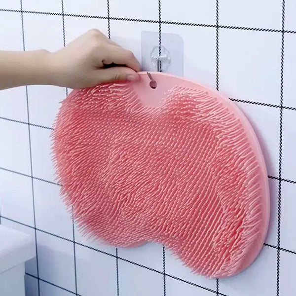 Silicone Bath Massage Cushion With Suction Cup Shower Foot Scrubber Brush Foot Bath Mat Scrubber Anti-slip Exfoliating Dead Skin Massage Pad Lazy Wash Feet Bathroom Mat