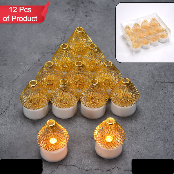 12pcs Flameless And Smokeless Decorative Candles Acrylic Led Tea Light Candle For Gifting House Light For Balcony Room Birthday Christmas Festival Events Decor Candles (12 Pieces)