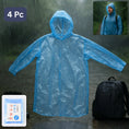 Ultra Lightweight Disposable Raincoat With Hood For Adults (4 Pc)