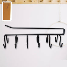 Double-row Metal Cupholder Rack Multi-purpose Iron Hanger With 6 Hooks (1 Pc)
