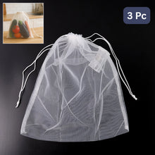 Reusable Transparent Drawstring Mesh Storage Bag (3 Pc)