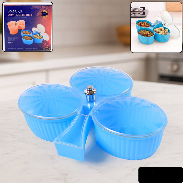 Premium 3-compartment Revolving Dry Fruit Box (1 Pc)