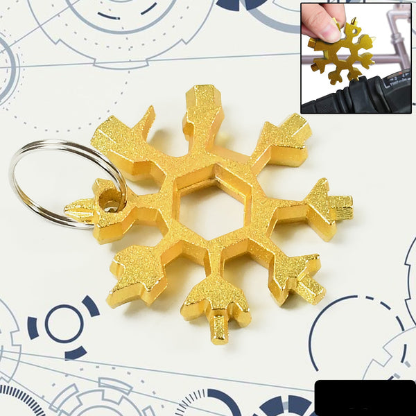 Durable  Portable 18 In 1 Snowflake Multi-tool Snowflake Bottle Opener Flat Phillips Screwdriver Kit Wrench