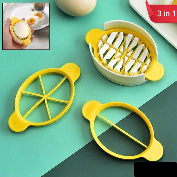 Egg Slicer 3 In 1 Boiled Egg Slicer Egg Slicer Preserved Egg Slicer Home Restaurant Kitchen Tool (1 Pc)