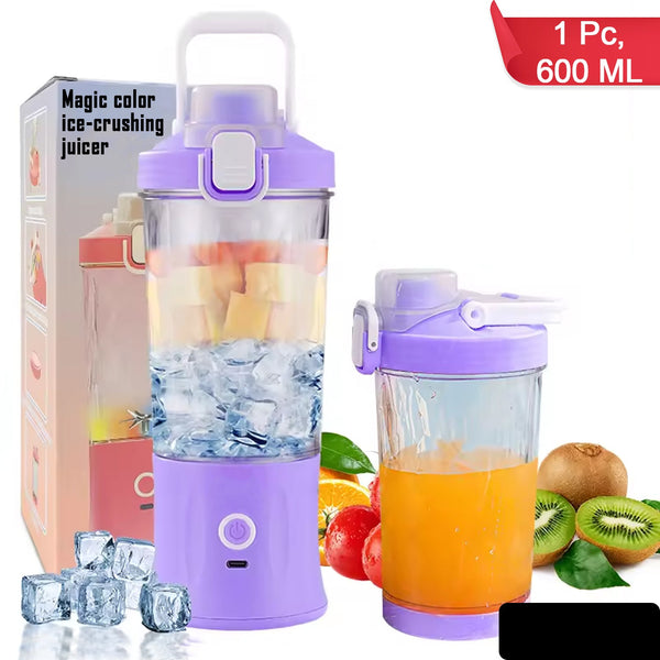 Electric Crusher Juicer With Multicolor Light 8 Blades (600 Ml  Multicolor)