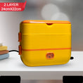 2 Layer Electric Lunch Box For Office Portable Lunch Warmer With Removable 4 Stainless Steel Container.