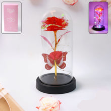 Elegant Led Eternal Rose In Plastic Dome (1 Pc  Battery Not Included)