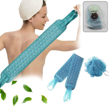 Bath Shower Set Scrubber Loofah Sponge Pouf Bath Brush Extra Long Dual Sided Scrubber Long Lasting Deep Clean Super Soft Body Scrubber For Men Woman (2 Pcs Set)
