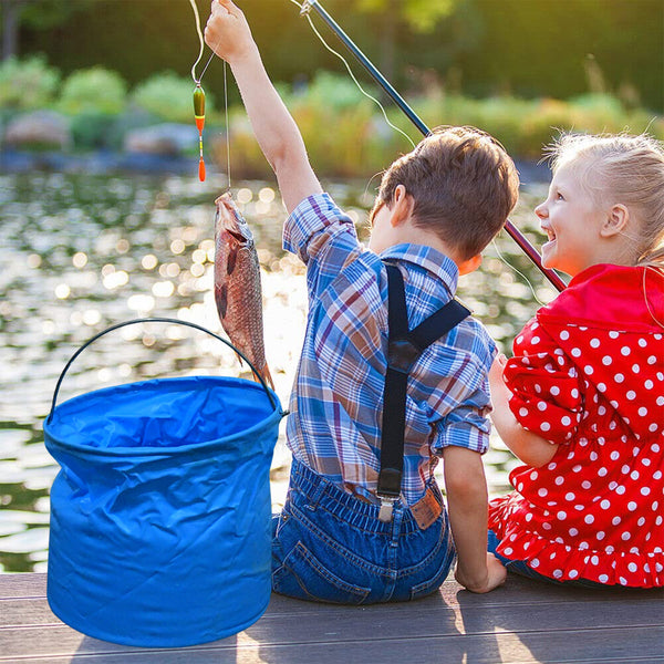 Folding Bucket Portable Round Bucket Simple Bucket With Handle Multi-functional For Outdoor Use Fishing Car Washing Cleaning Disaster Prevention Portable Lightweight Durable (1 Pc  Mix Color)
