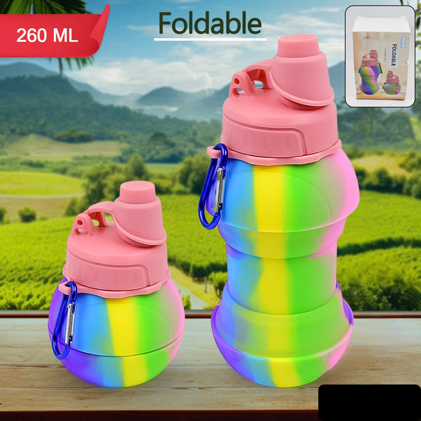 Flexible Collapsible Silicone Sports Water Bottle (260 Ml  20 Cm Folding)