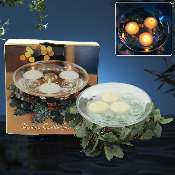Floating Candle Light Candle Holder Set Romantic Atmosphere Creates Water Container Coffee Table Decoration Send Candles Table Decorations Romantic Atmosphere (1 Pc)