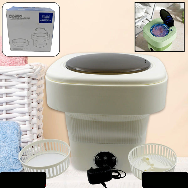 Folding Washing Machine Mini Portable Washing Machine Deep Cleaning Half Automatic Wash Mini Foldable Washing Machine Suitable For Socks Underwear Baby Clothes