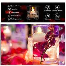 Set Of 12 Flameless Floating Candles Battery Operated Tea Lights Tealight Candle - Decorative Wedding.
