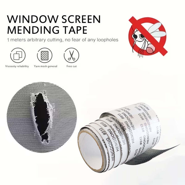 Premium Self-adhesive Window Screen Repair Mesh Tape (5cm X 1m) (3 Pcs)