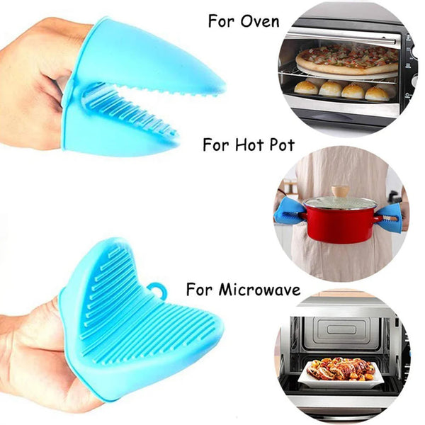 Silicone Heat Resistant Cooking Potholder For Kitchen Cooking Baking (2 Pc)