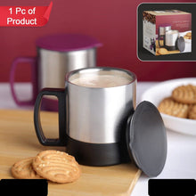 Stainless Steel Coffee tea Cup Stainless Steel Lid Cover Hot Coffee tea Mug Hot Insulated Double Wall Stainless Steel Coffee And Milk Cup With Lid  Handle Easy To Carry - Coffee Cup (1 Pc)