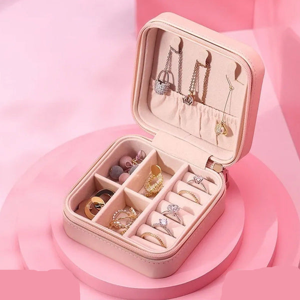 Jewellery Box For Women Mini Portable Jewelry Box Organiserpu Leather Jewlerrying Display Holder Small Travel Jewellery Box For Girls Women Mother Daughte Travel Ring Pendant Earring Necklace Storage Case