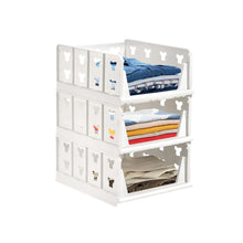 3 Layer Stackable Multifunctional Storage for Clothes Foldable Drawer Shelf Basket Utility Cart Rack Storage Organizer Cart For Kitchen Pantry Closet Bedroom Bathroom Laundry(3 Layer 1 Pc)