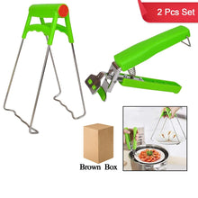 Kitchen Hot Plate Gripper Stainless Steel Bowl Clip (2 Pcs Set)