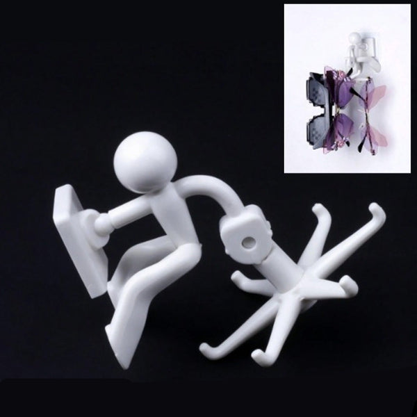 360 Degree Rotating Figure 6 Claw Kitchen Utensils Holder Hook Organizer Kitchen Rack Non-punching And Trace Sticky Hook For Bathroom Door Wall White (1 Pc )