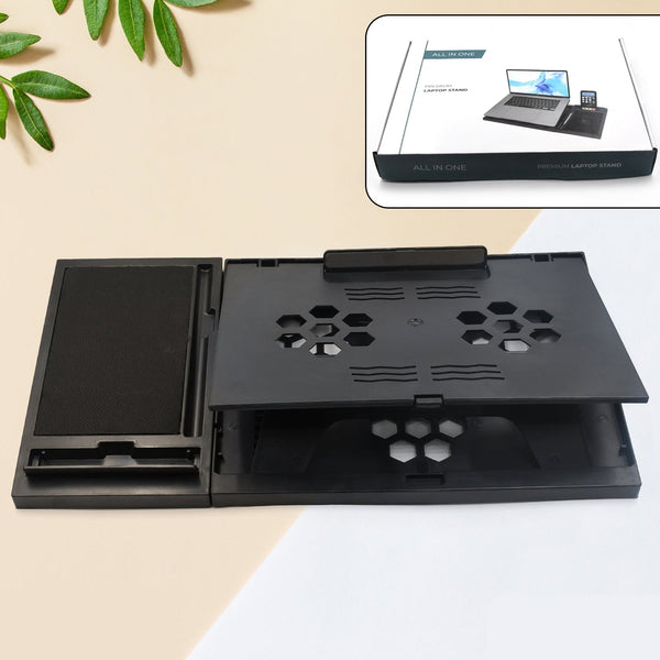 Laptop Stand Suitable Portable Foldable Compatible With MacBook Notebook Tablet Tray Desk Table Book With Free Phone Stand