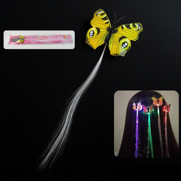 Led Butterfly Hair Braid Clip (Mix Color 1 Pc)