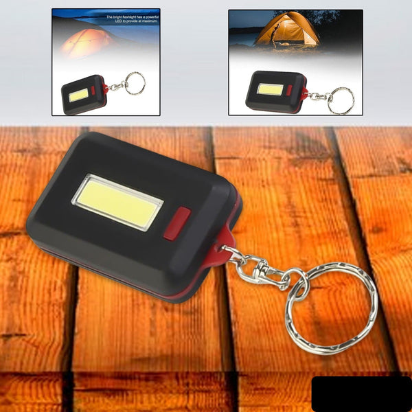 Led Keychain Cob Light With Hook  Loop Sticker. 3 Light Modes (1 Pc  Battery Not Included)