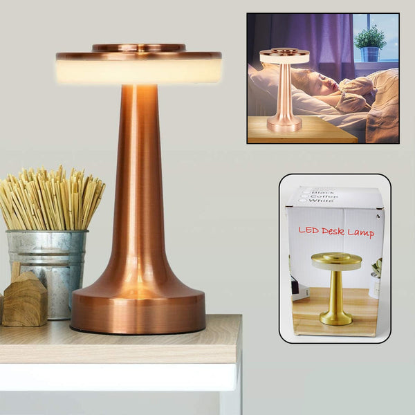 Led Lamp With Touch Control  Decorative Desk Lamp Portable Metal Led Table Lamp Usb Rechargeable 3 Color 3 Levels Brightness Dimmable Eye Protection Modern Lamp For Home Decor Party Kids Room Bedroom (1 Pc)
