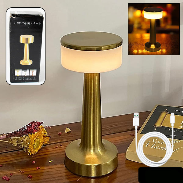 Led Lamp With Touch Control  Decorative Desk Lamp Portable Metal Led Table Lamp Usb Rechargeable 3 Color 3 Levels Brightness Dimmable Eye Protection Modern Lamp For Home Decor Party Kids Room Bedroom (1 Pc)