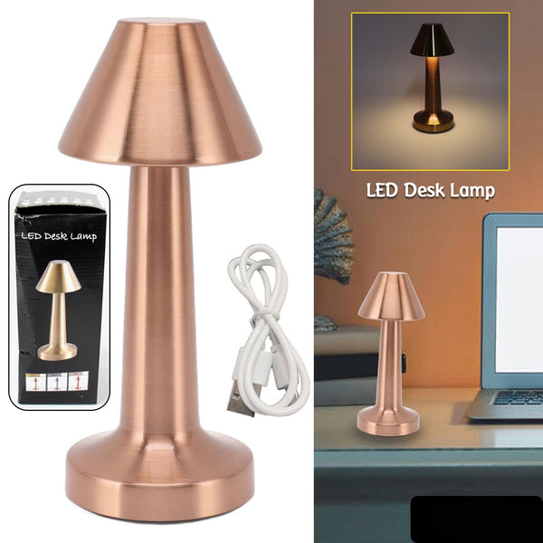 Led Lamp With Touch Control  Decorative Desk Lamp Portable Metal Led Table Lamp Usb Rechargeable 3 Color 3 Levels Brightness Dimmable Eye Protection Modern Lamp For Home Decor Party Kids Room Bedroom (1 Pc)
