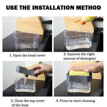 2-in-1 Liquid Soap Dispenser On Countertop With Sponge Holder