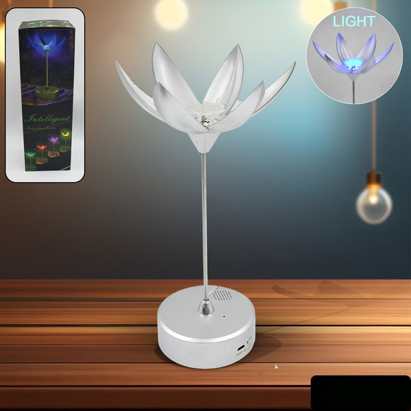 Lotus Flower Lamp With Music Touch Open And Close Usb Rechargeable (1 Pc)