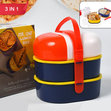 Lunch Box Capsule Shape Strap-on Lunch Box With Water Bottle And Handle