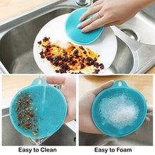 Silicone Dish Scrubber Sponge Mildew Free Non Stick (Mix Color)