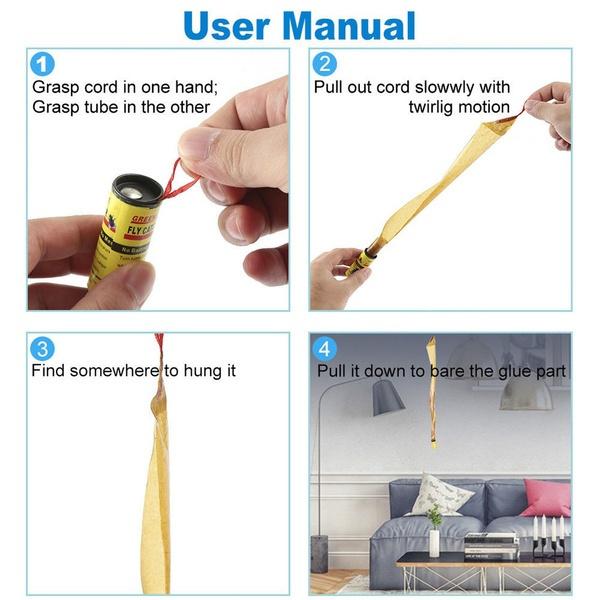 Fly Mosquito Insects Catcher Adhesive Sticky Glue Strips