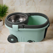 Quick Spin Mop Steel Spin Bucket Floor Cleaning Easy Wheels  Big Bucket Floor Cleaning Mop With Bucket 2 Micro Fiber Head  Refill