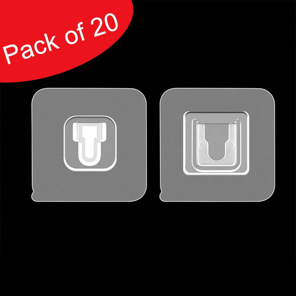 Magic Adhesive Plastic Wall Hooks Heavy Duty Hooks (Pack Of 20)